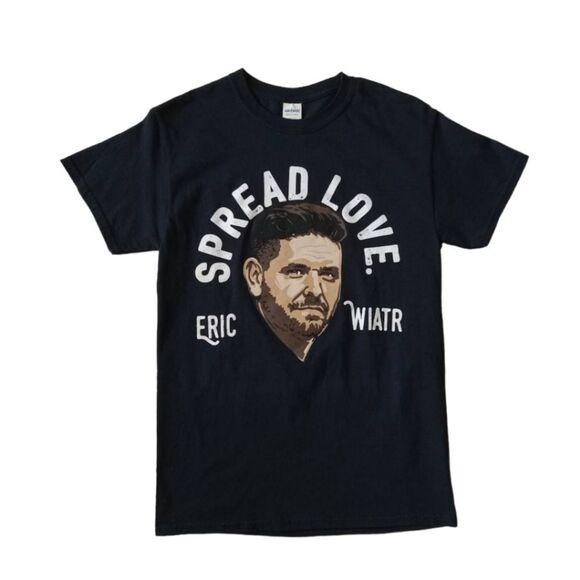 Gildan Black Unisex Short Sleeve Eric Wiatr Spread Love Graphic Tee Adult Small - Picture 1 of 9